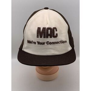 Vintage MAC Trucker Hat Brown Snapback Mesh Made in USA